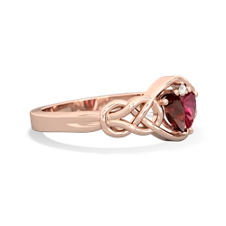 Garnet Celtic Love Knot 14K Rose Gold ring R5420