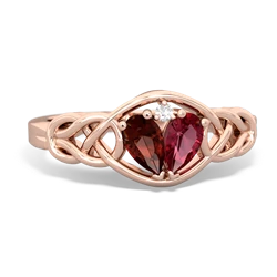 Garnet Celtic Love Knot 14K Rose Gold ring R5420