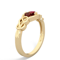 Garnet Celtic Love Knot 14K Yellow Gold ring R5420