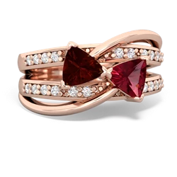 Garnet Bowtie 14K Rose Gold ring R2360