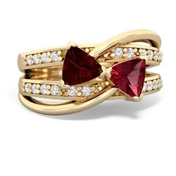 Garnet Bowtie 14K Yellow Gold ring R2360