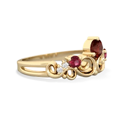 Garnet Crown Keepsake 14K Yellow Gold ring R5740