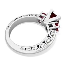 Garnet Eternal Embrace Engagement 14K White Gold ring C2001