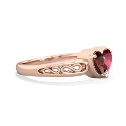 Garnet Filligree 'One Heart' 14K Rose Gold ring R5070