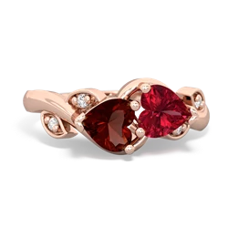 Garnet Floral Elegance 14K Rose Gold ring R5790