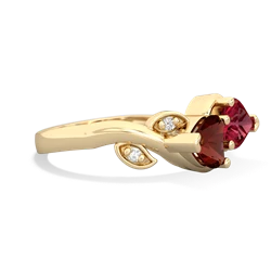 Garnet Floral Elegance 14K Yellow Gold ring R5790