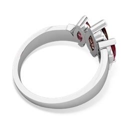 Garnet Three Peeks 14K White Gold ring R2433