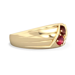 Garnet Men's Streamline 14K Yellow Gold ring R0460