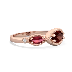 Garnet Milgrain Marquise 14K Rose Gold ring R5700