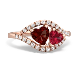 Garnet Mother And Child 14K Rose Gold ring R3010