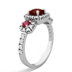 Garnet Regal Halo 14K White Gold ring R5350