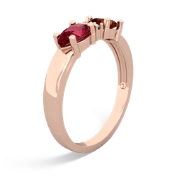 Garnet Pear Bowtie 14K Rose Gold ring R0865