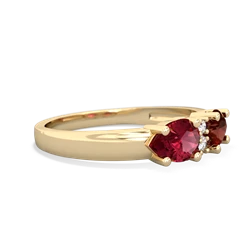 Garnet Pear Bowtie 14K Yellow Gold ring R0865