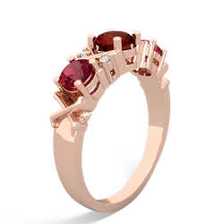 Garnet Hugs And Kisses 14K Rose Gold ring R5016