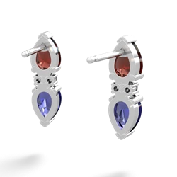 Garnet Bowtie Drop 14K White Gold earrings E0865