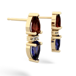 Garnet Bowtie Drop 14K Yellow Gold earrings E0865