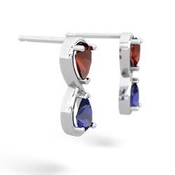 Garnet Infinity 14K White Gold earrings E5050