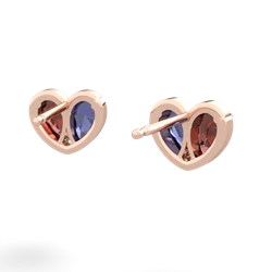 Garnet 'Our Heart' 14K Rose Gold earrings E5072