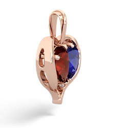 Garnet Two Become One 14K Rose Gold pendant P5330