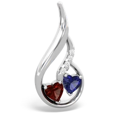 Garnet Keepsake Curves 14K White Gold pendant P5450