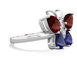 Garnet Butterfly 14K White Gold ring R2215