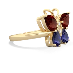 Garnet Butterfly 14K Yellow Gold ring R2215