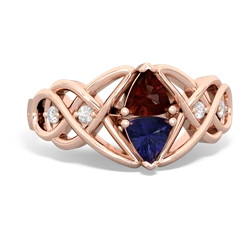 Garnet Keepsake Celtic Knot 14K Rose Gold ring R5300