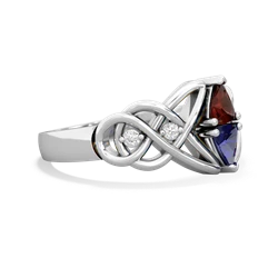 Garnet Keepsake Celtic Knot 14K White Gold ring R5300