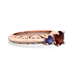 Garnet Art Deco Eternal Embrace Engagement 14K Rose Gold ring C2003