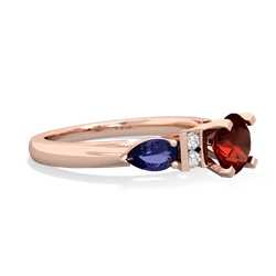 Garnet 6Mm Round Eternal Embrace Engagement 14K Rose Gold ring R2005