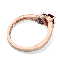 Garnet Snuggling Hearts 14K Rose Gold ring R2178