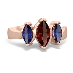 Garnet Three Peeks 14K Rose Gold ring R2433