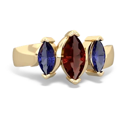 Garnet Three Peeks 14K Yellow Gold ring R2433