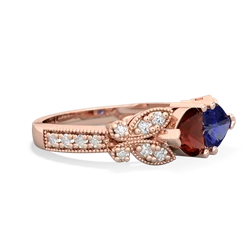 Garnet Diamond Butterflies 14K Rose Gold ring R5601