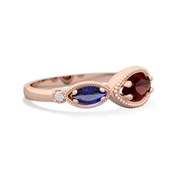 Garnet Milgrain Marquise 14K Rose Gold ring R5700