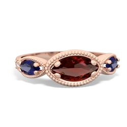 Garnet Milgrain Marquise 14K Rose Gold ring R5700