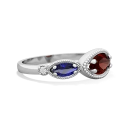 Garnet Milgrain Marquise 14K White Gold ring R5700