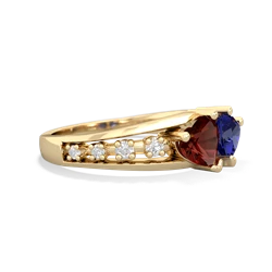 Garnet Heart To Heart 14K Yellow Gold ring R3342