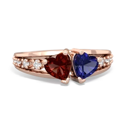 Garnet Heart To Heart 14K Rose Gold ring R3342