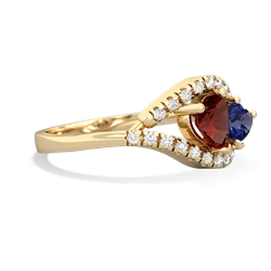 Garnet Mother And Child 14K Yellow Gold ring R3010