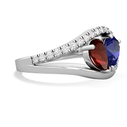 Garnet Nestled Heart Keepsake 14K White Gold ring R5650