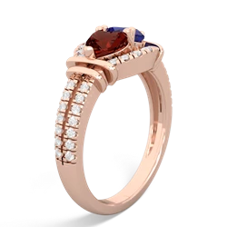 Garnet Art-Deco Keepsake 14K Rose Gold ring R5630