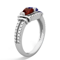 Garnet Art-Deco Keepsake 14K White Gold ring R5630