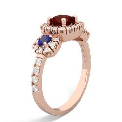 Garnet Regal Halo 14K Rose Gold ring R5350