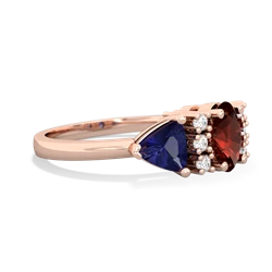 Garnet Antique Style Three Stone 14K Rose Gold ring R2186