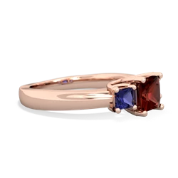 Garnet Three Stone Trellis 14K Rose Gold ring R4015