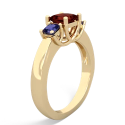 Garnet Three Stone Trellis 14K Yellow Gold ring R4015