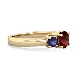 Garnet Three Stone Round Trellis 14K Yellow Gold ring R4018