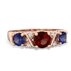 Garnet Hugs And Kisses 14K Rose Gold ring R5016