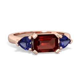 Garnet Three Stone 14K Rose Gold ring R5235